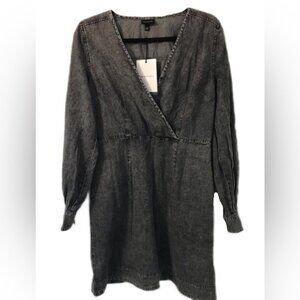 Who What Wear Denim Flattering Faux Wrap Gray Women’s Dress Size Small New